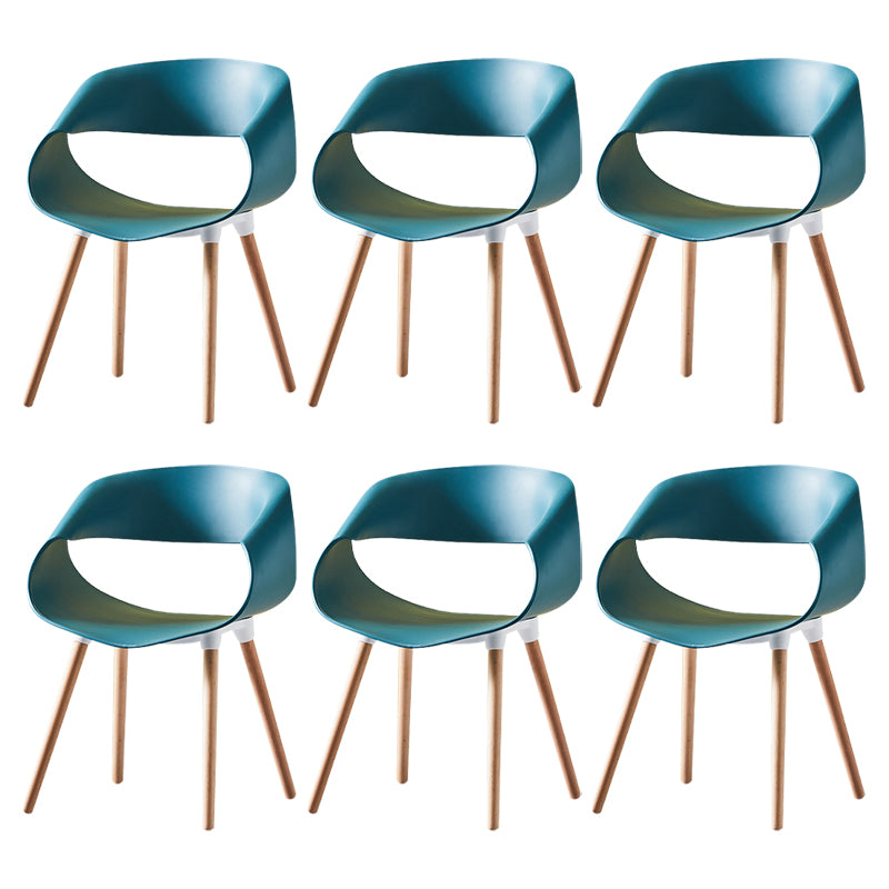 Scandinavian Armless Dining Chairs Eames Side Dining Chairs with Wood Legs
