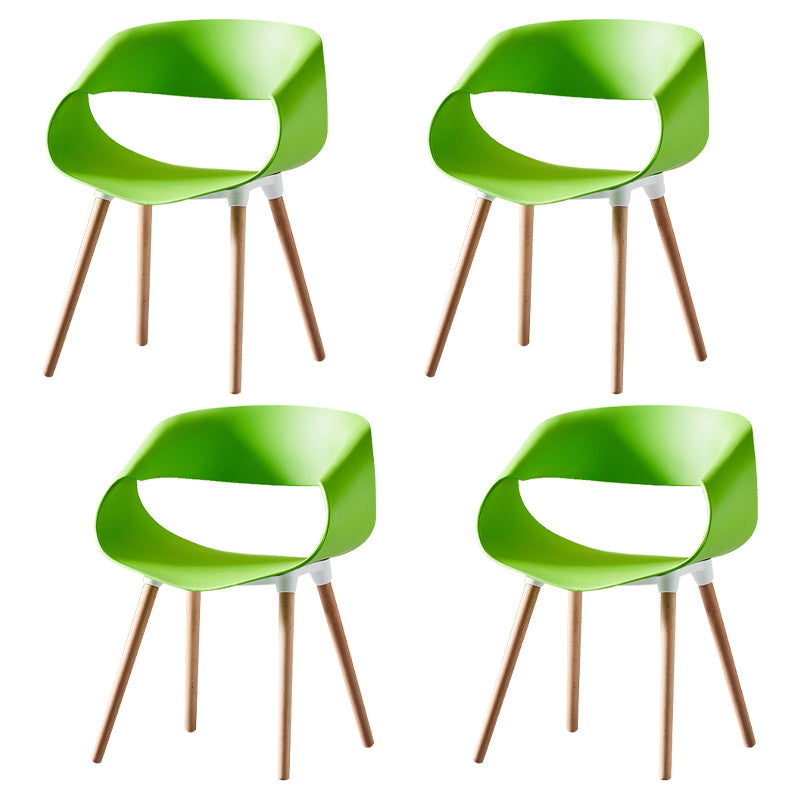 Scandinavian Armless Dining Chairs Eames Side Dining Chairs with Wood Legs