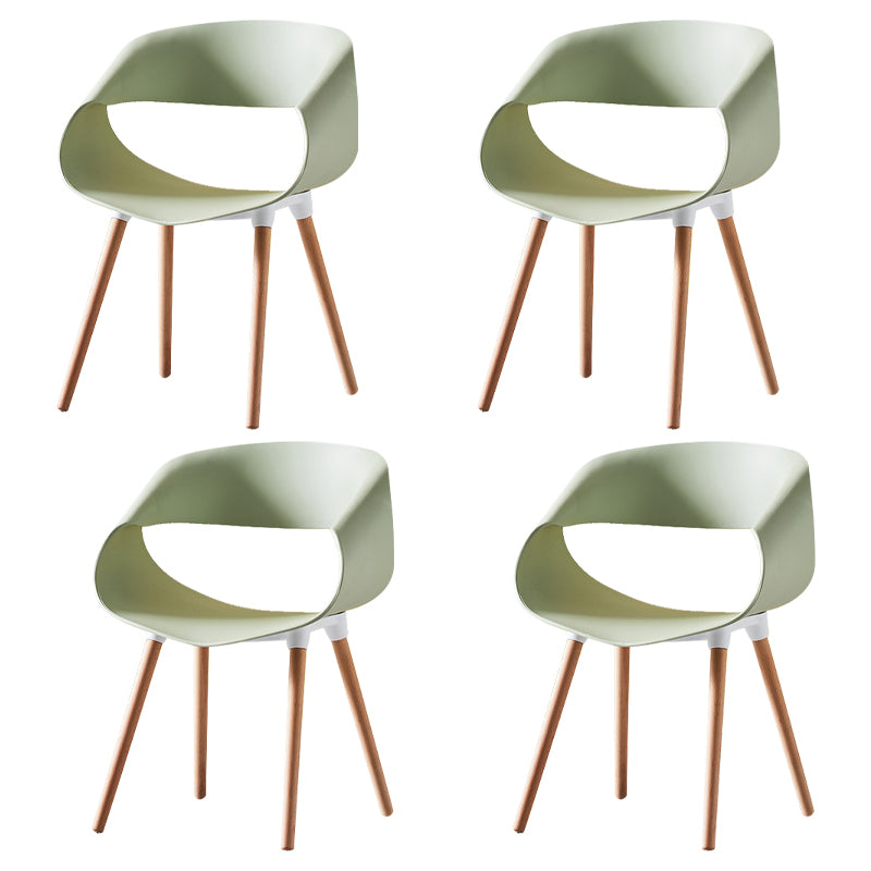Scandinavian Armless Dining Chairs Eames Side Dining Chairs with Wood Legs