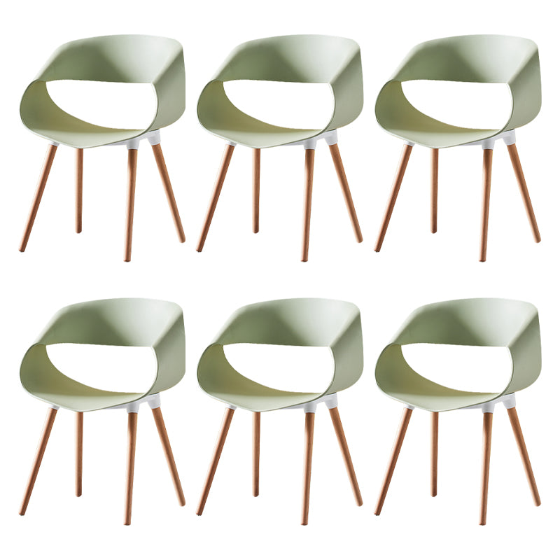 Scandinavian Armless Dining Chairs Eames Side Dining Chairs with Wood Legs