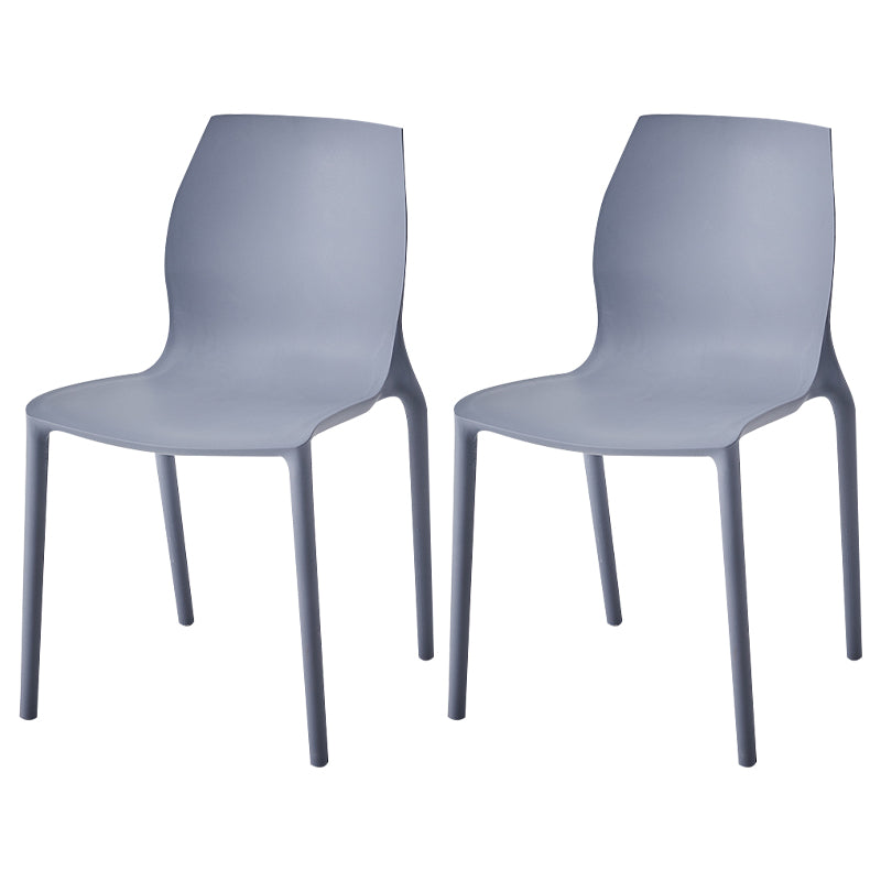 Silla lateral de comedor de plástico apilable, sillas de comedor sin brazos con respaldo sólido escandinavo