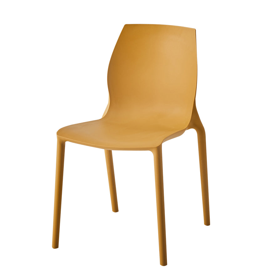 Silla lateral de comedor de plástico apilable, sillas de comedor sin brazos con respaldo sólido escandinavo
