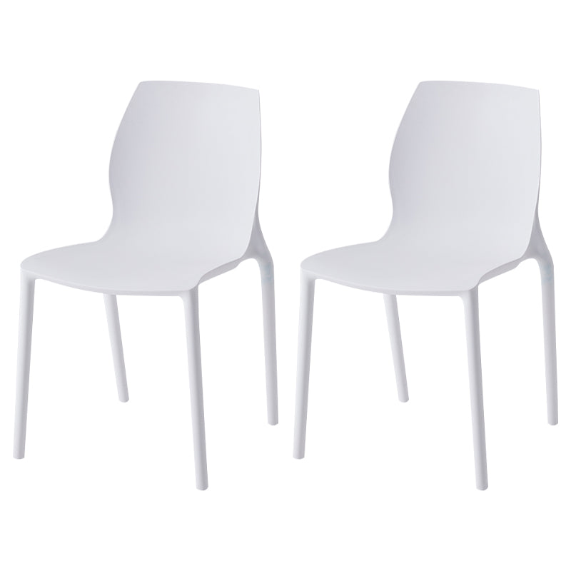 Silla lateral de comedor de plástico apilable, sillas de comedor sin brazos con respaldo sólido escandinavo