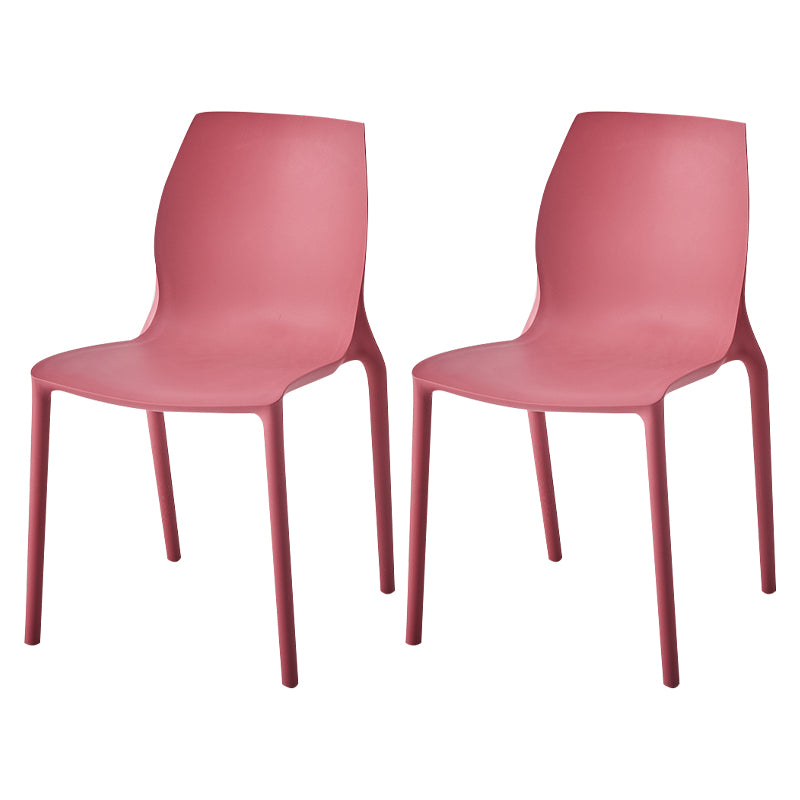 Silla lateral de comedor de plástico apilable, sillas de comedor sin brazos con respaldo sólido escandinavo