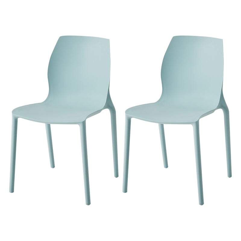 Silla lateral de comedor de plástico apilable, sillas de comedor sin brazos con respaldo sólido escandinavo