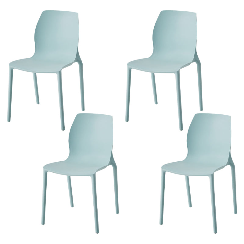 Silla lateral de comedor de plástico apilable, sillas de comedor sin brazos con respaldo sólido escandinavo