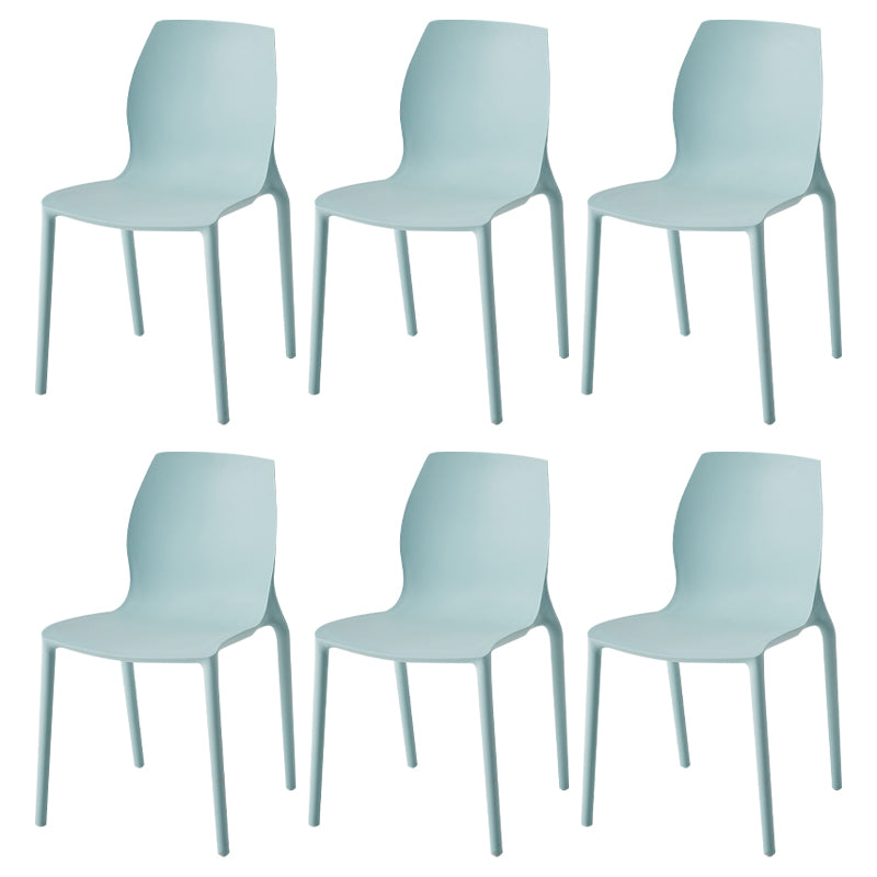 Silla lateral de comedor de plástico apilable, sillas de comedor sin brazos con respaldo sólido escandinavo