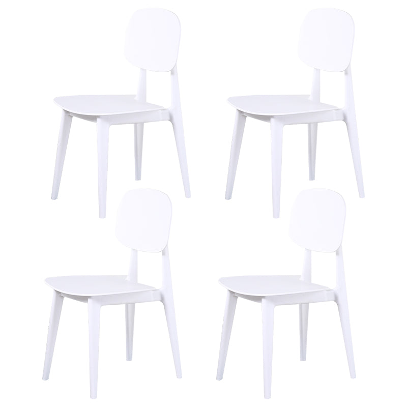 Open rug Armloze eetkamerstoelen Scandinavische plastic eetkamerstoel (set van 4)