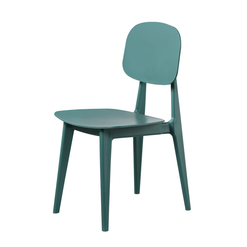 Open rug Armloze eetkamerstoelen Scandinavische plastic eetkamerstoel (set van 4)