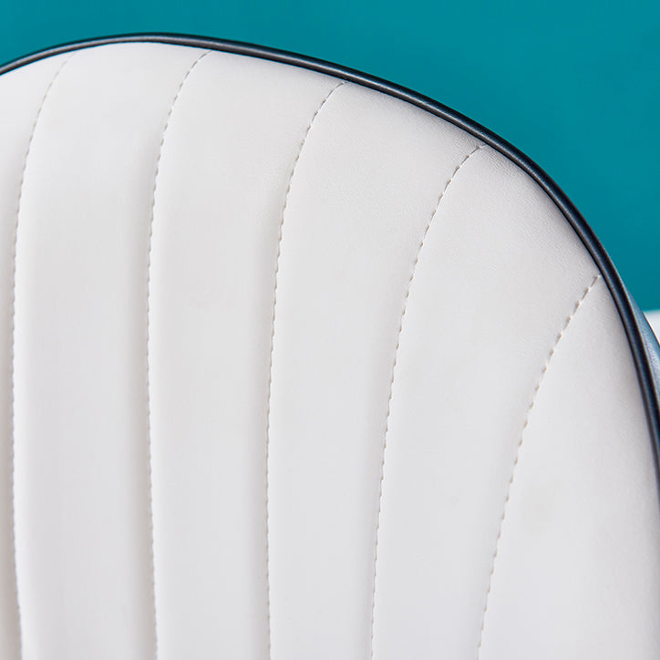 Sillas de comedor de metal Glam, sillones tapizados de piel sintética de tela