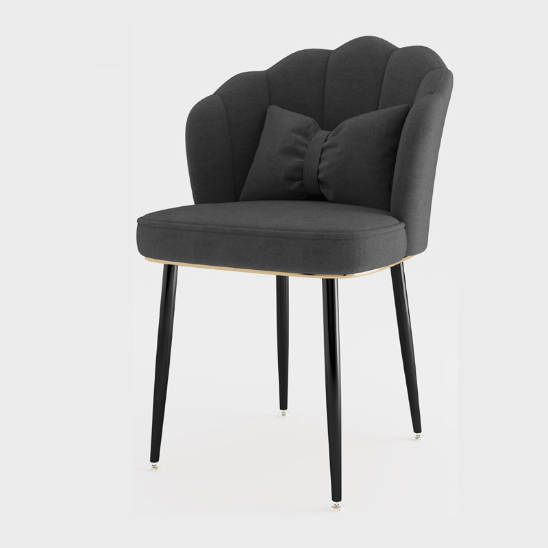 Silla lateral de comedor de estilo escandinavo de metal, silla con respaldo sólido sin brazos para el hogar