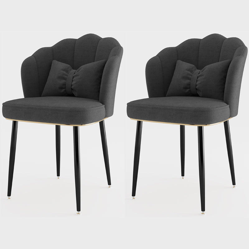 Silla lateral de comedor de estilo escandinavo de metal, silla con respaldo sólido sin brazos para el hogar