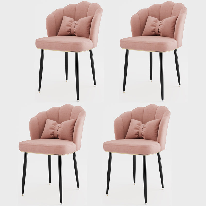 Silla lateral de comedor de estilo escandinavo de metal, silla con respaldo sólido sin brazos para el hogar