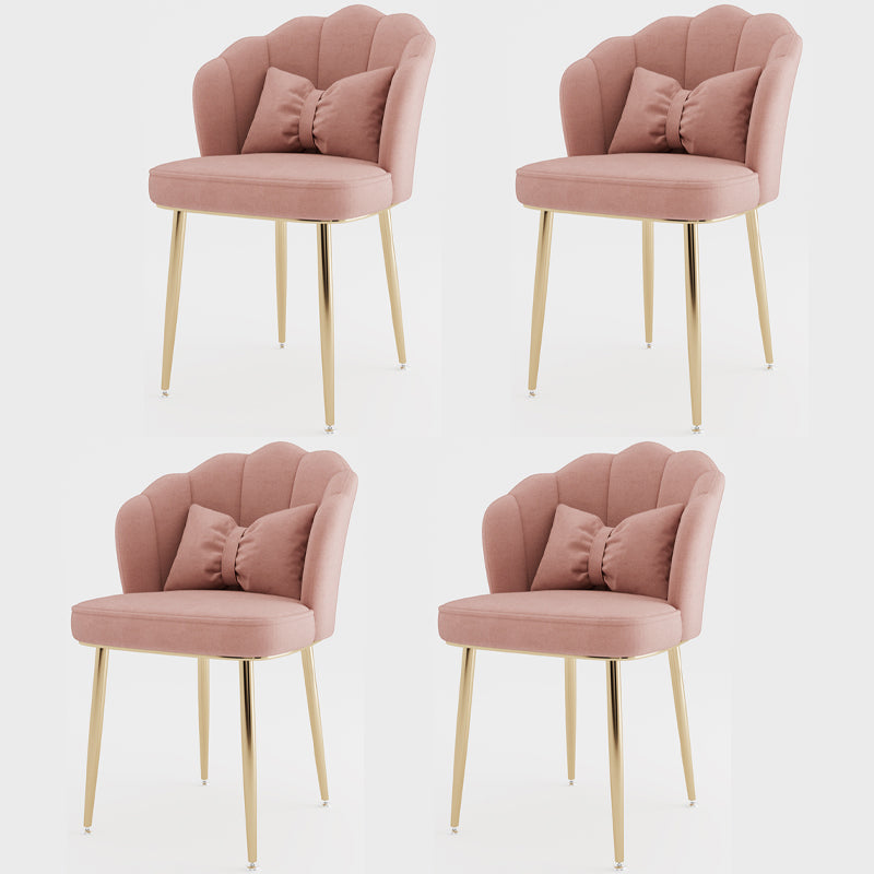 Silla lateral de comedor de estilo escandinavo de metal, silla con respaldo sólido sin brazos para el hogar
