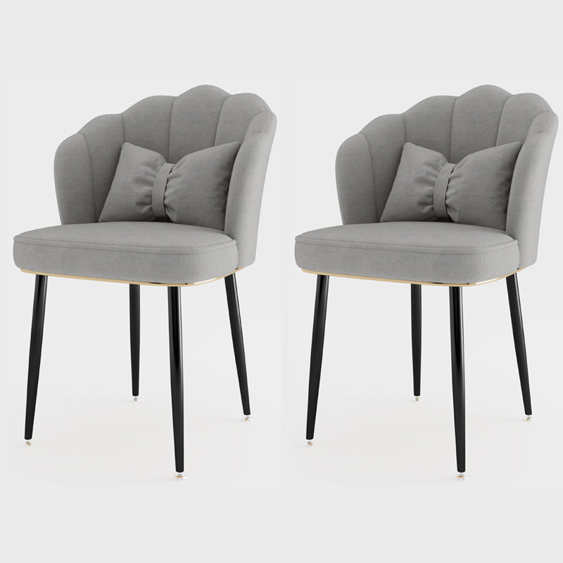 Silla lateral de comedor de estilo escandinavo de metal, silla con respaldo sólido sin brazos para el hogar