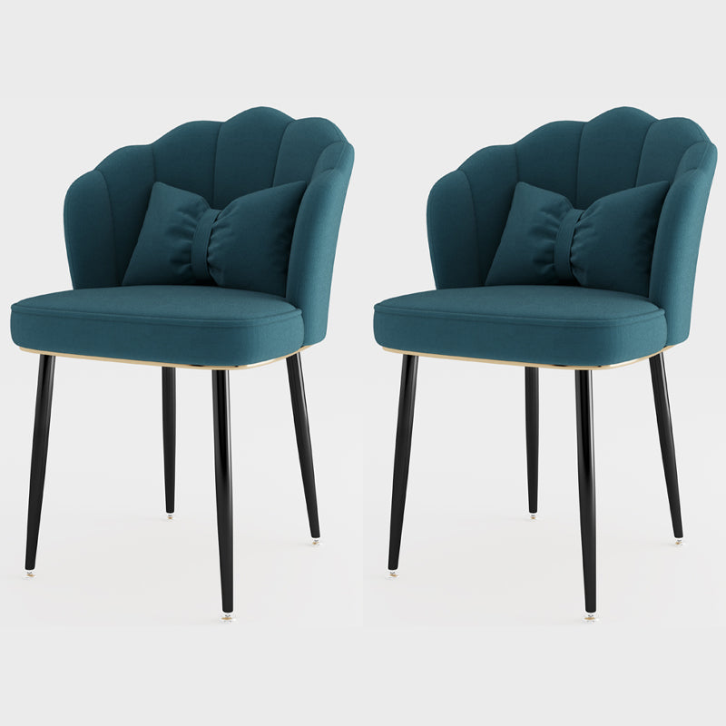 Silla lateral de comedor de estilo escandinavo de metal, silla con respaldo sólido sin brazos para el hogar