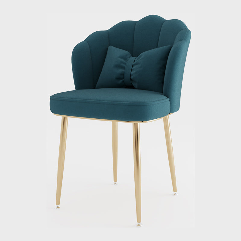 Silla lateral de comedor de estilo escandinavo de metal, silla con respaldo sólido sin brazos para el hogar