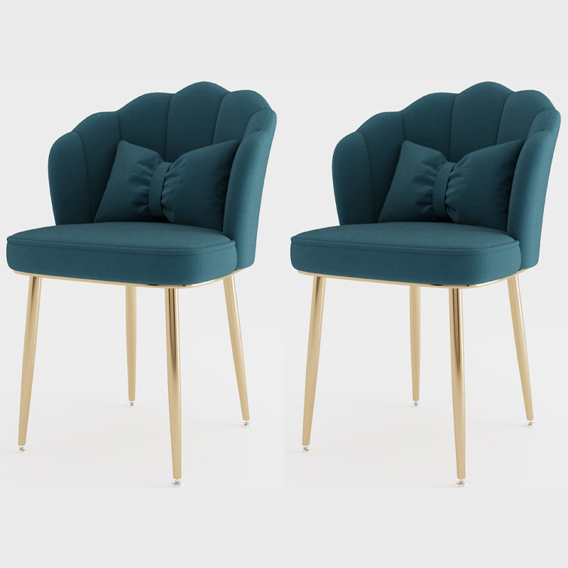 Silla lateral de comedor de estilo escandinavo de metal, silla con respaldo sólido sin brazos para el hogar
