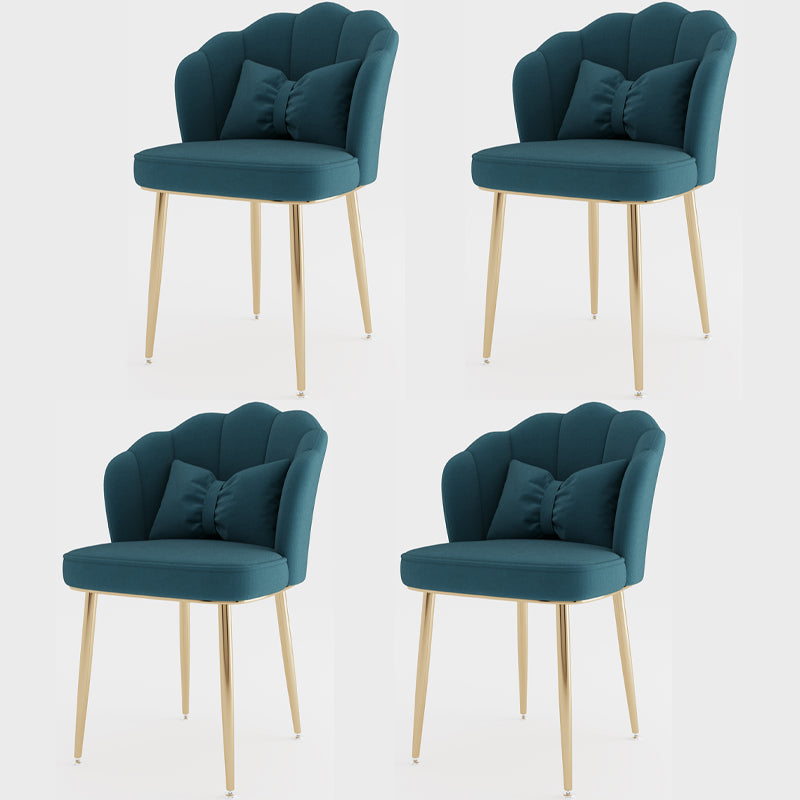 Silla lateral de comedor de estilo escandinavo de metal, silla con respaldo sólido sin brazos para el hogar