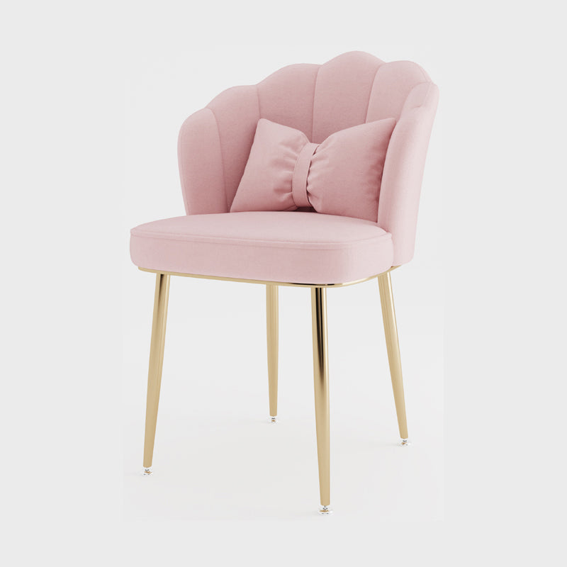 Silla lateral de comedor de estilo escandinavo de metal, silla con respaldo sólido sin brazos para el hogar