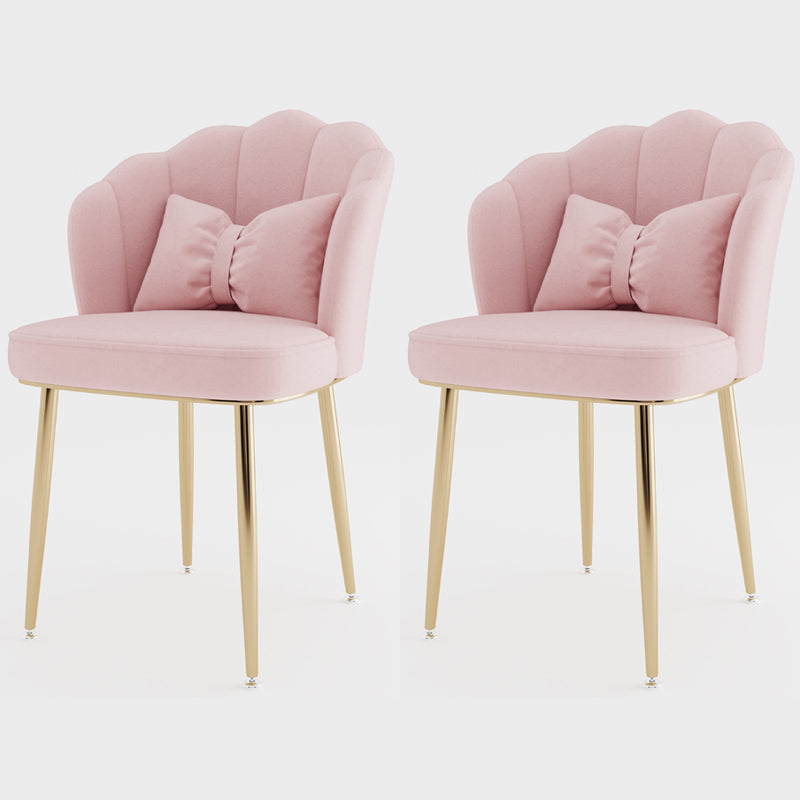 Silla lateral de comedor de estilo escandinavo de metal, silla con respaldo sólido sin brazos para el hogar