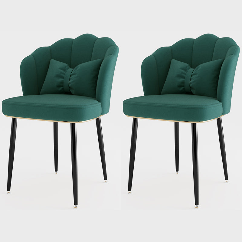 Silla lateral de comedor de estilo escandinavo de metal, silla con respaldo sólido sin brazos para el hogar