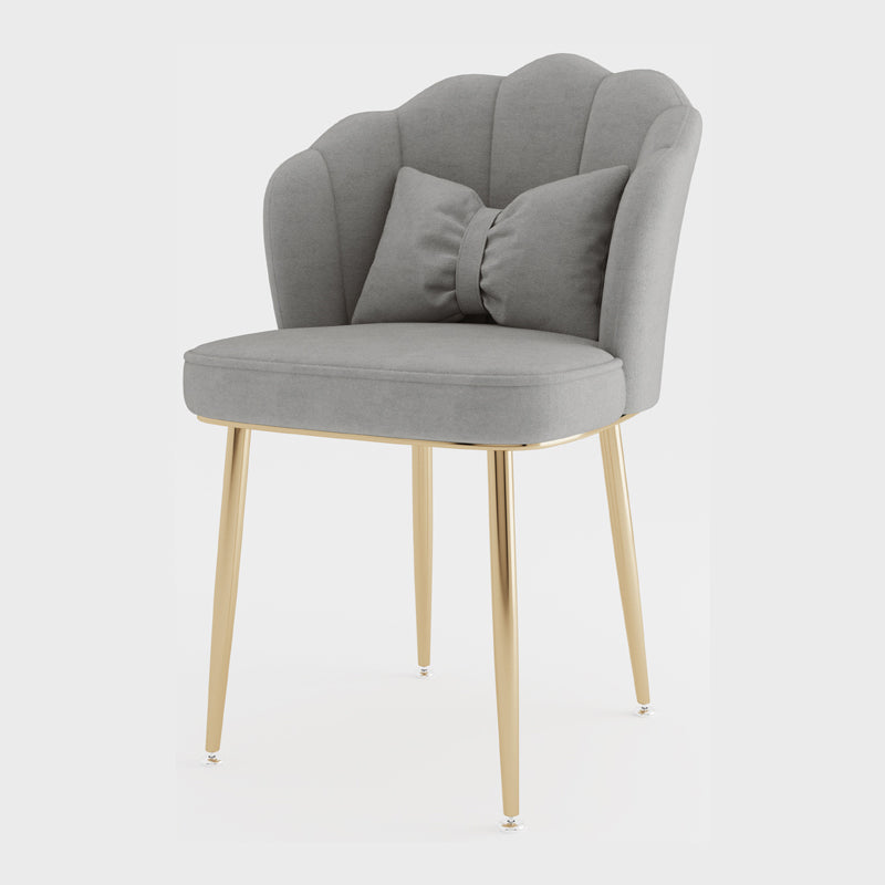 Silla lateral de comedor de estilo escandinavo de metal, silla con respaldo sólido sin brazos para el hogar