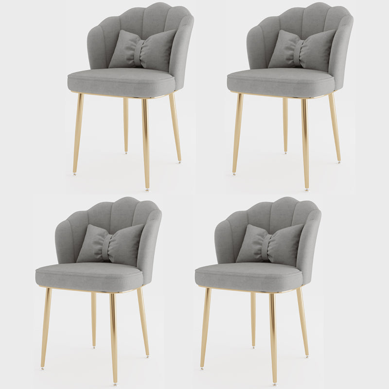 Silla lateral de comedor de estilo escandinavo de metal, silla con respaldo sólido sin brazos para el hogar