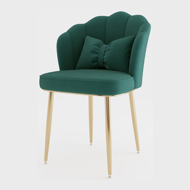 Silla lateral de comedor de estilo escandinavo de metal, silla con respaldo sólido sin brazos para el hogar