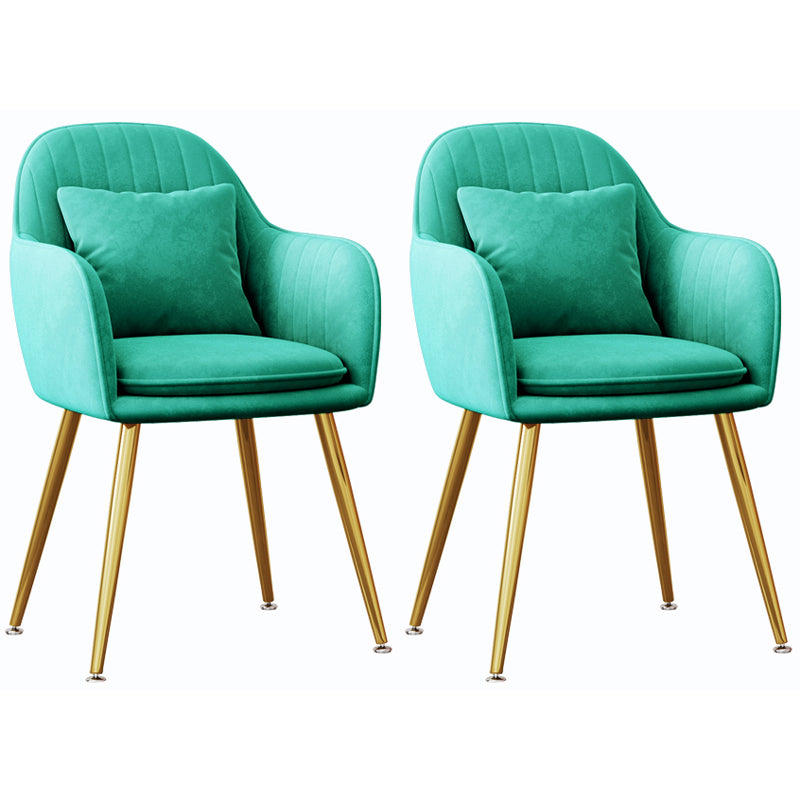 Silla de comedor de metal de estilo escandinavo Silla tapizada dormitorio con brazo