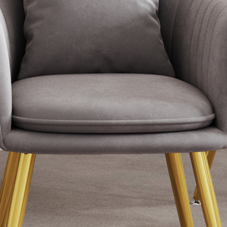 Silla de comedor de metal de estilo escandinavo Silla tapizada dormitorio con brazo