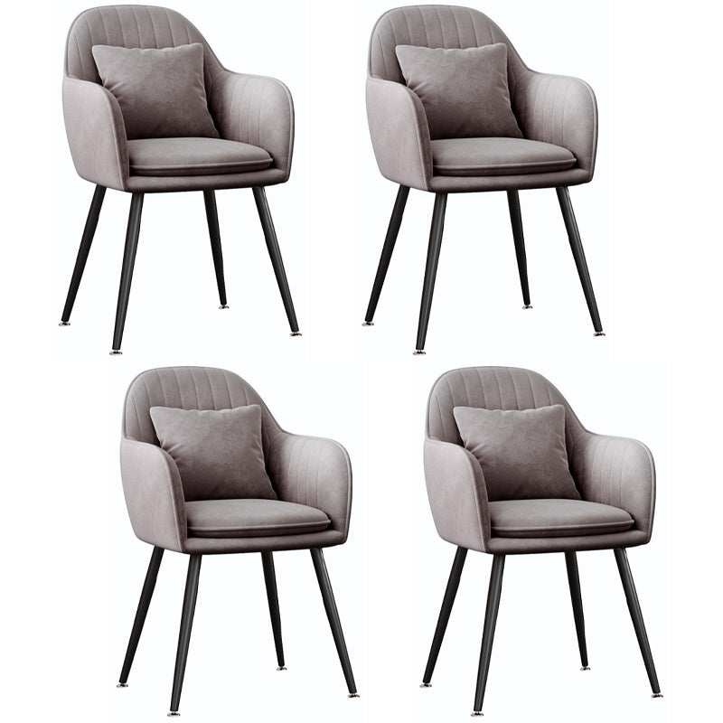 Silla de comedor de metal de estilo escandinavo Silla tapizada dormitorio con brazo