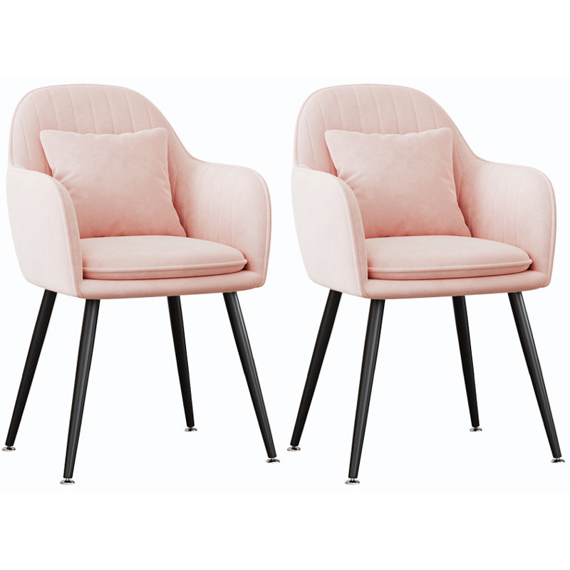 Silla de comedor de metal de estilo escandinavo Silla tapizada dormitorio con brazo