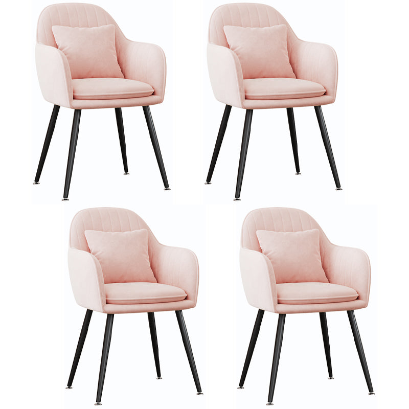 Silla de comedor de metal de estilo escandinavo Silla tapizada dormitorio con brazo