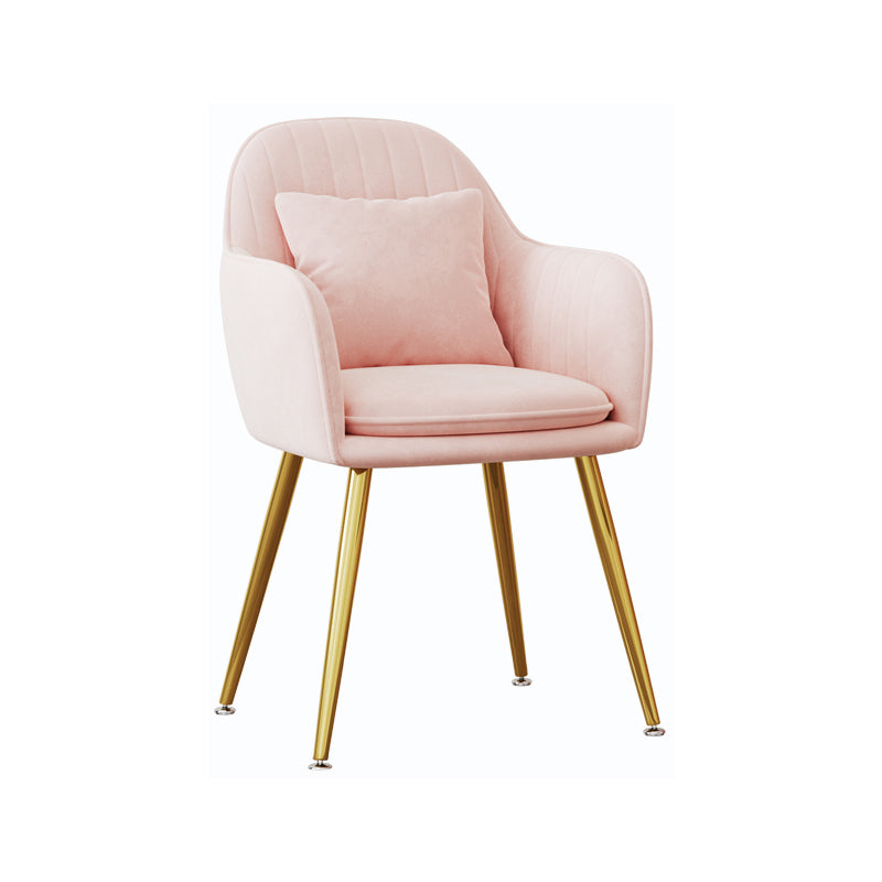 Silla de comedor de metal de estilo escandinavo Silla tapizada dormitorio con brazo