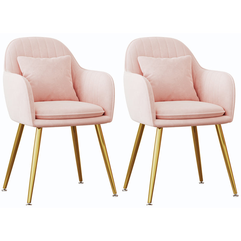 Silla de comedor de metal de estilo escandinavo Silla tapizada dormitorio con brazo