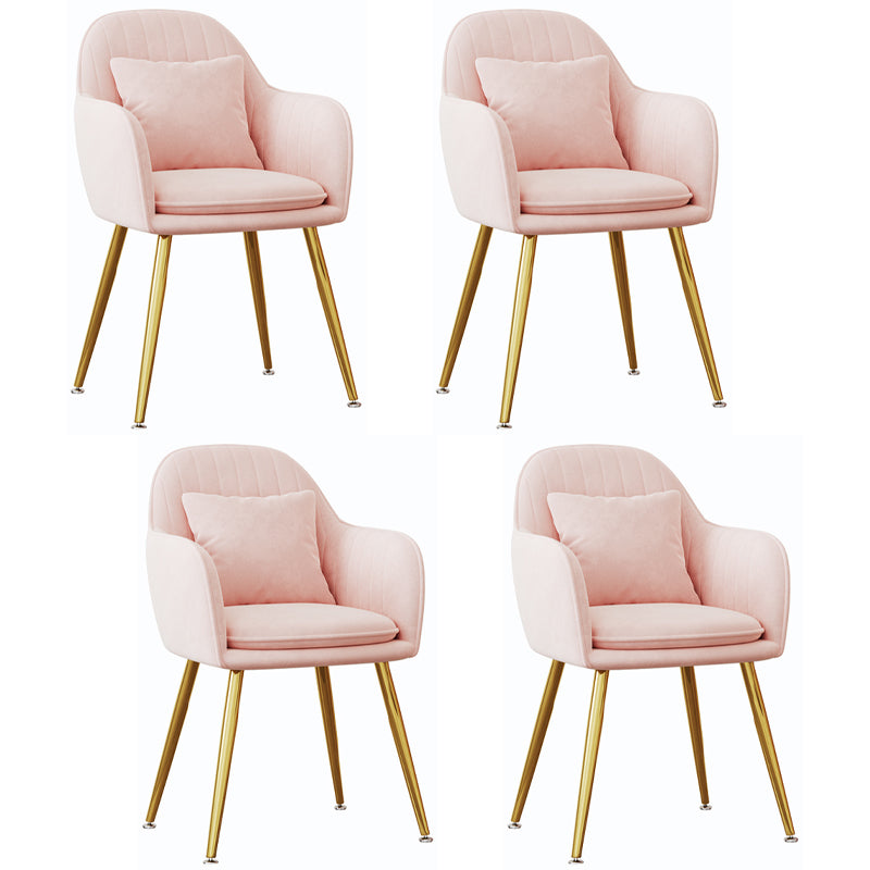 Silla de comedor de metal de estilo escandinavo Silla tapizada dormitorio con brazo