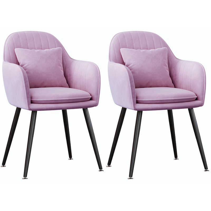 Silla de comedor de metal de estilo escandinavo Silla tapizada dormitorio con brazo
