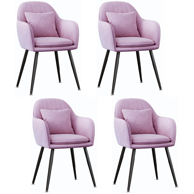Silla de comedor de metal de estilo escandinavo Silla tapizada dormitorio con brazo