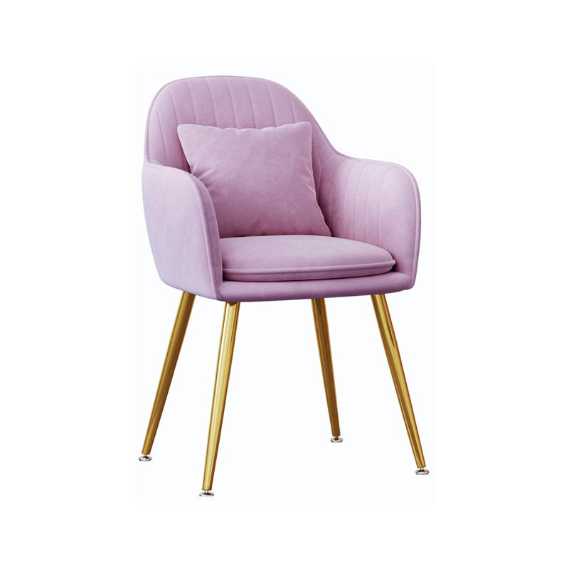Silla de comedor de metal de estilo escandinavo Silla tapizada dormitorio con brazo