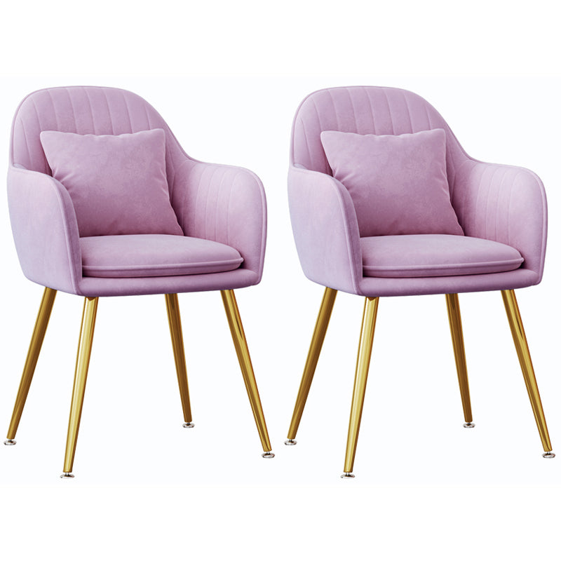 Silla de comedor de metal de estilo escandinavo Silla tapizada dormitorio con brazo