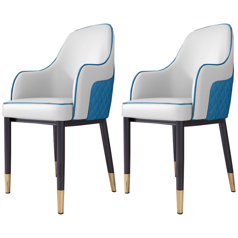 Silla de comedor de estilo escandinavo Silla tapizada de metal para comedor con brazo