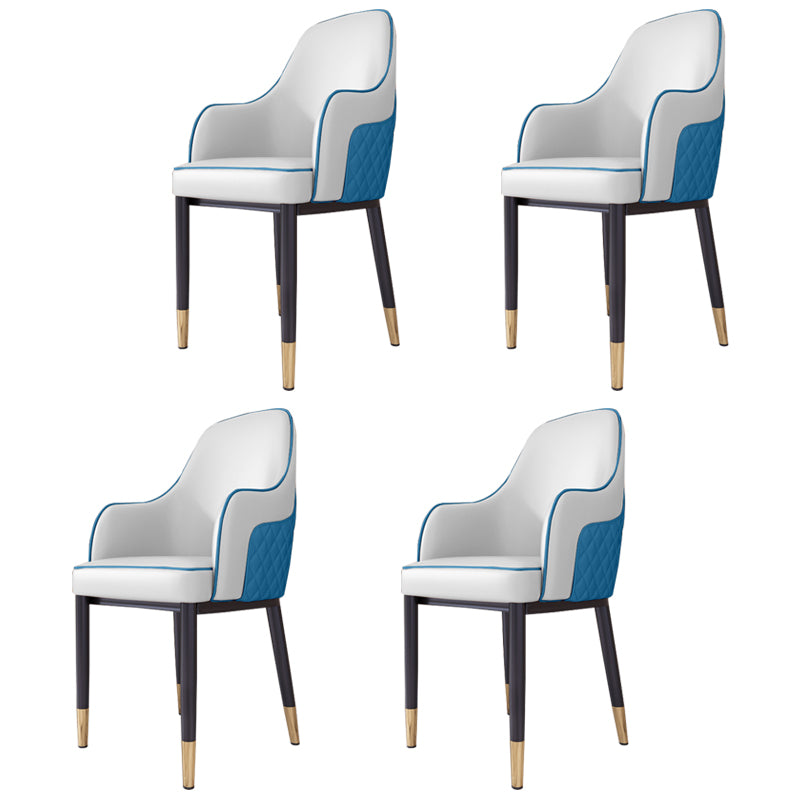 Silla de comedor de estilo escandinavo Silla tapizada de metal para comedor con brazo