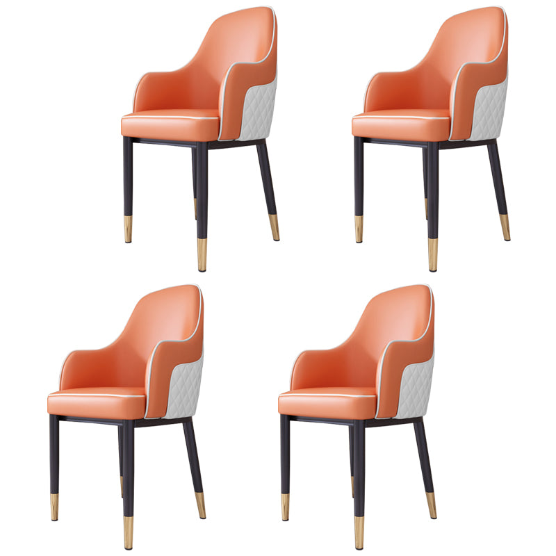 Silla de comedor de estilo escandinavo Silla tapizada de metal para comedor con brazo