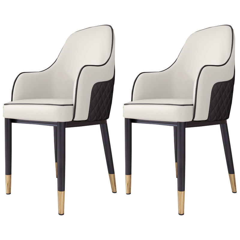 Silla de comedor de estilo escandinavo Silla tapizada de metal para comedor con brazo