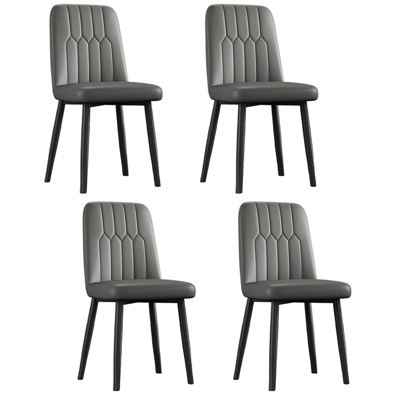 Silla de comedor de metal de estilo escandinavo, silla con respaldo sólido sin brazos