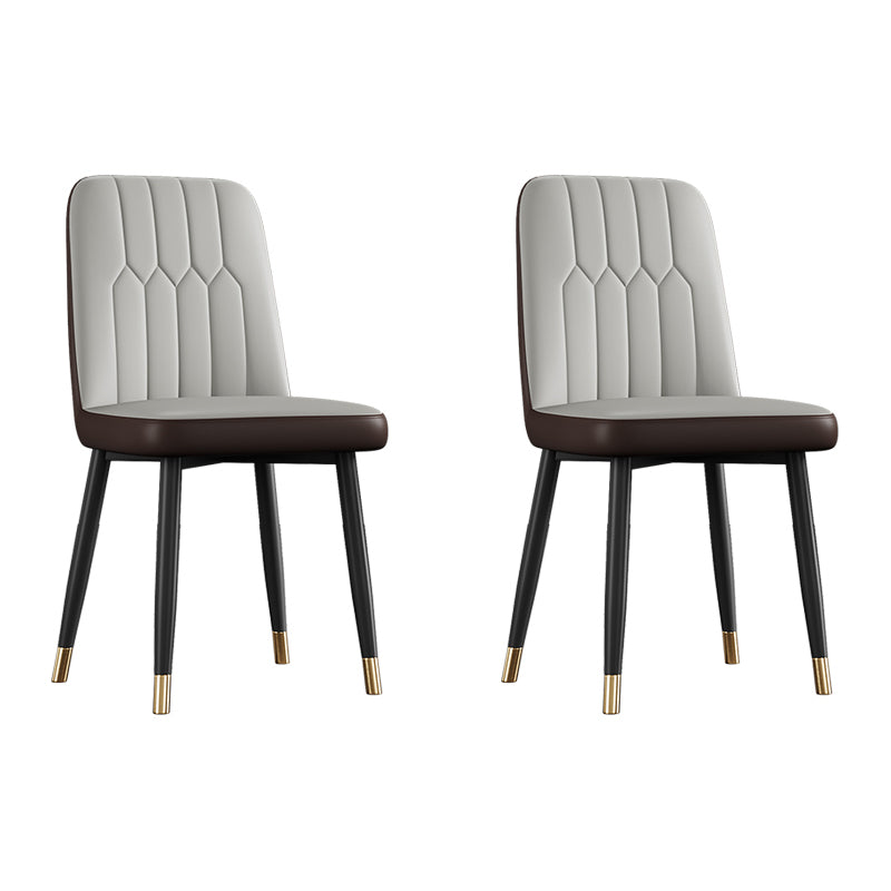 Silla de comedor de metal de estilo escandinavo, silla con respaldo sólido sin brazos