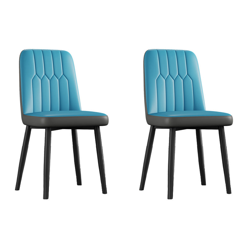 Silla de comedor de metal de estilo escandinavo, silla con respaldo sólido sin brazos