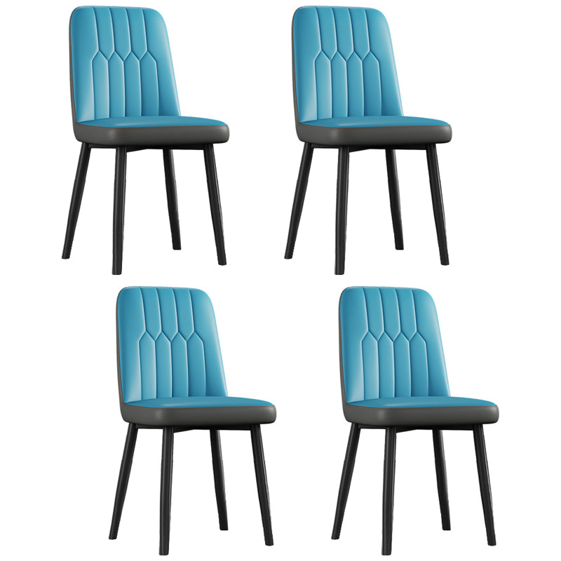 Silla de comedor de metal de estilo escandinavo, silla con respaldo sólido sin brazos