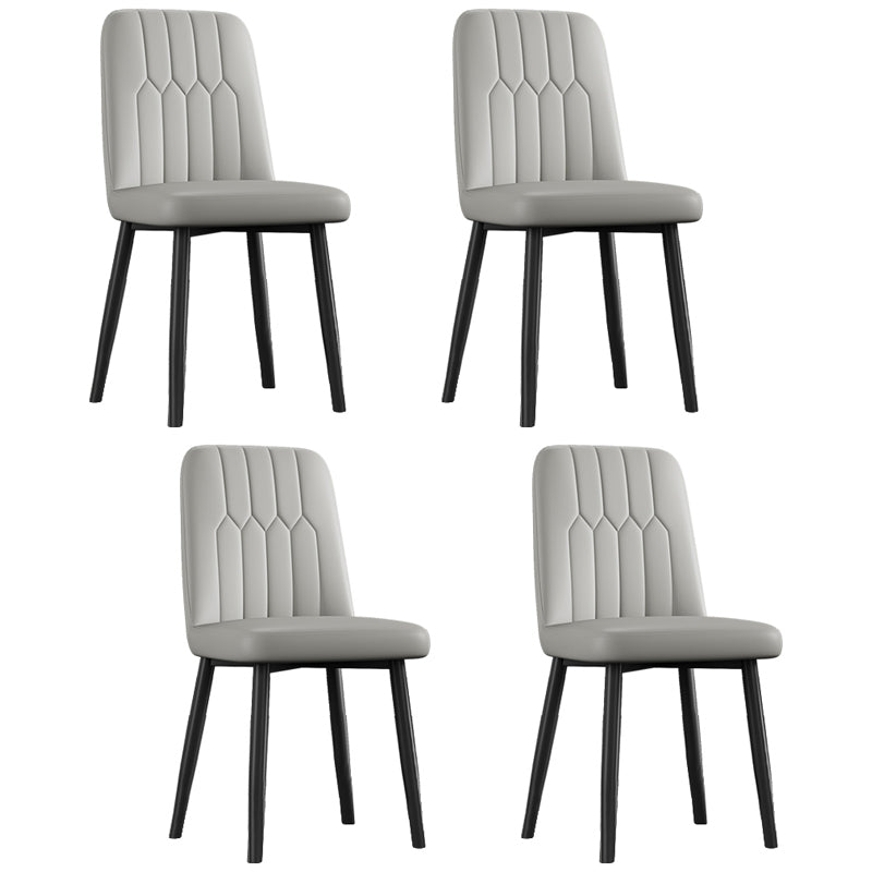 Silla de comedor de metal de estilo escandinavo, silla con respaldo sólido sin brazos